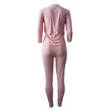 Letter Printing Patchwork Two Pieces Suit
