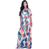 Off Shoulder Printed Maxi Dress