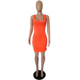 Casual Sleeveless Mini Vest Dress