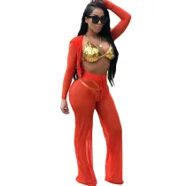 Cover Up High Waist Bottoms & Hooded Top