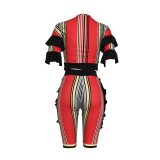 Colorful Strippes Crop Top and Mid Pants