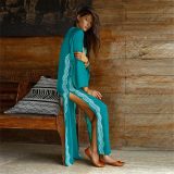 Side Split Embroidered Loose Beach Dress