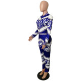 Casual Stitching Printed Sports Two Piece Outfits