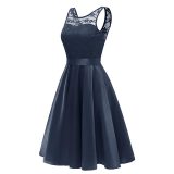 Lace Sleeveless Dovetail Bridesmaid Dress With Bow