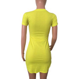 Casual Printed Cartoon Avatar Mini Dress
