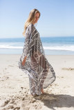 2019 Print Chiffon Beach Cover Up Tunics Kaftan Sarong