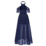 Women's Lace And Chiffon Long Swing Dress