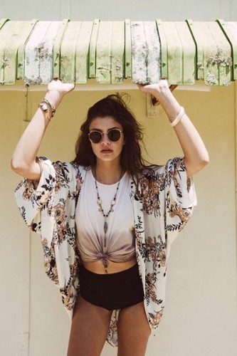 Cinnamon Wildflower Beach Summer Kimono L38315
