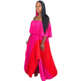 Casual Chiffon Splicing Lined Maxi Dress