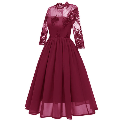 Women's Multi-Color Elegant Party Lace Dress