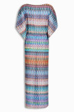 Multi Zig Zag Print Maxi Kaftan L51299