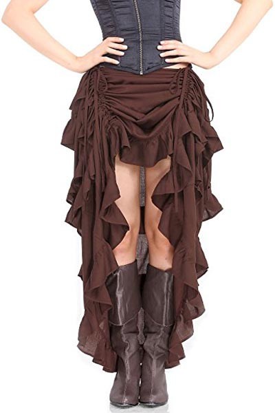 Steampunk Show Girl Skirt Brown L549-2
