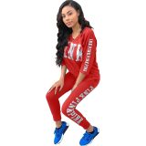 Letter Printing Patchwork Two Pieces Suit