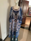Fashion Printed Colour Chiffon Loose Beach Dress