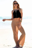 Kahaki Pleat Chiffon Pants L38304