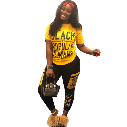 Graphic Print Short Sleeve Round Neck Stylish Regular Set