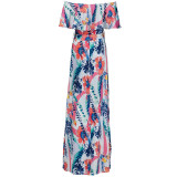 Off Shoulder Printed Maxi Dress