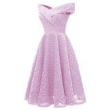 V-Neck Sleeveless Lace A-Line Cocktail Dress