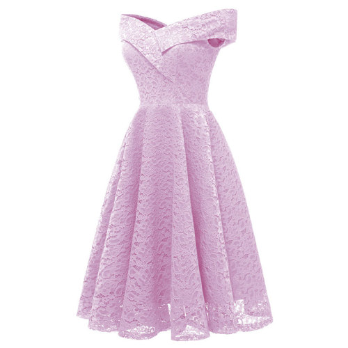 V-Neck Sleeveless Lace A-Line Cocktail Dress