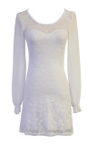 Long Sleeve White Minidress L2533
