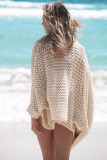 Ribbed Shawl Splice Cardigan Trendy Beachwear L38294