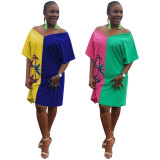 Casual Patchwork Mini Dresses