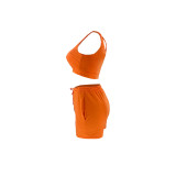 Casual Sports Double Vest and Shorts with Pocket