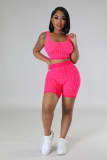 Casual Printed Slim Sports Sleeveless Fashion Short Set