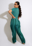 Spring Summer Ladies Suit Tassel Fashion Sportswear Pant Set