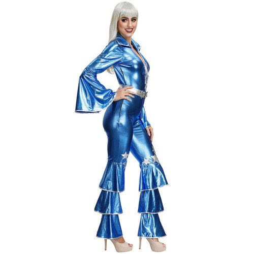 Bronzing Ruffle Jumpsuit Costumes with Belt