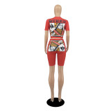 Casual Printed Queen Summer Short Set