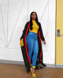 Loose Knit Cardigan Fringed Long Sweater Outwear