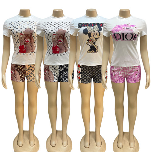 Summer Fashion Print Casual Two Pieces