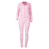 Autumn Winter Double-sided Fleece Vest Hooded Three Piece Set