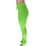 Solid Color Pleated Micro-flare Pants