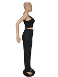 Casual Pit Camisole Splicing Two-piece Outfits
