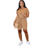 Solid Color Sports Two-Piece Set