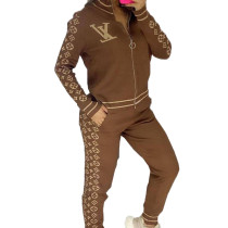 Trending Products 2022 New Arrivals Printed Sweatshirt Sweatpants Set
