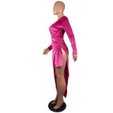 Sexy Velvet Asymmetric Dress