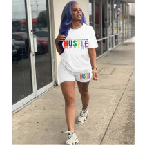 Summer Casual Print Two Piece Short Sets