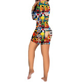 Sexy Pattern Printed Home Shorts Romper