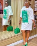 Casual Printed Letter Loose Dress
