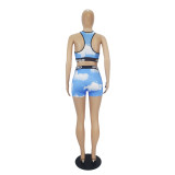 Sexy Graphic Print Tank Top Shorts Set Swimsuit
