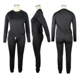 Winter Womens 2 Two Piece Sets Tracksuit Long Sleeve Top Pants Suits Matching Sets