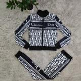 Casual Branded Clothing Spring Turndown Neck Printed Zipper Pant Set