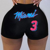Womens Tight Pattern Printed Yoga Shorts