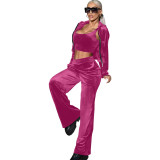 Valerie 3 Piece Velour Pant Set
