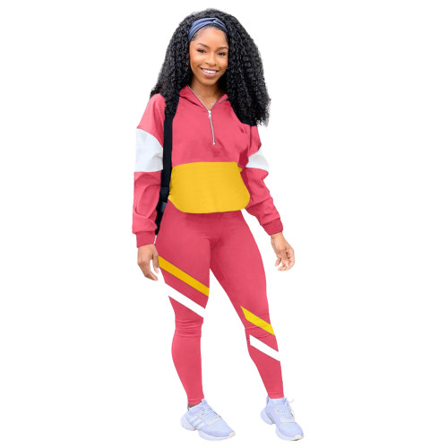 Casual Splicing Sport Pant Set