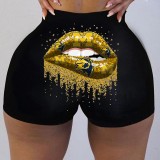 Sexy Ladies Low Waist Graphic Printed Yoga Shorts