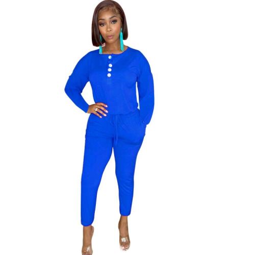 Casual Button Streetwear Jumpsuit